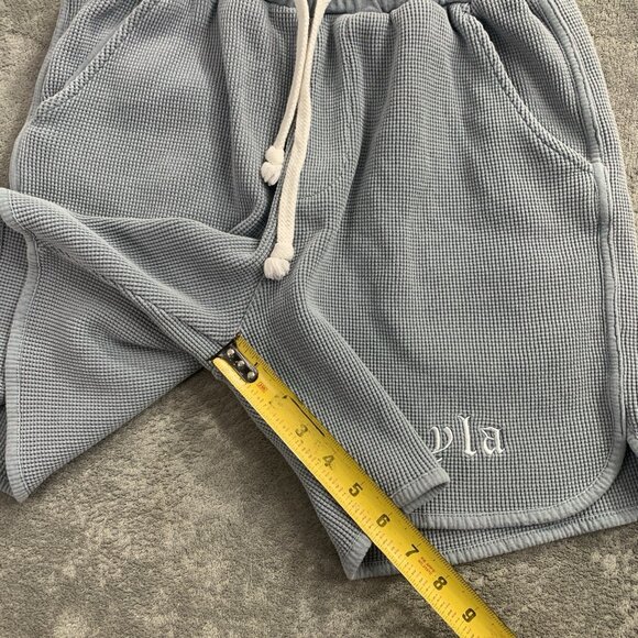 YoungLA Shorts Mens Small Blue Waffle Knit Relaxed Loungewear Workout 127 - Picture 4 of 9